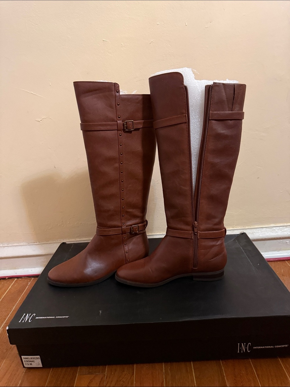INC International Concepts Chestnut Brown Over-the-Knee Riding Boots